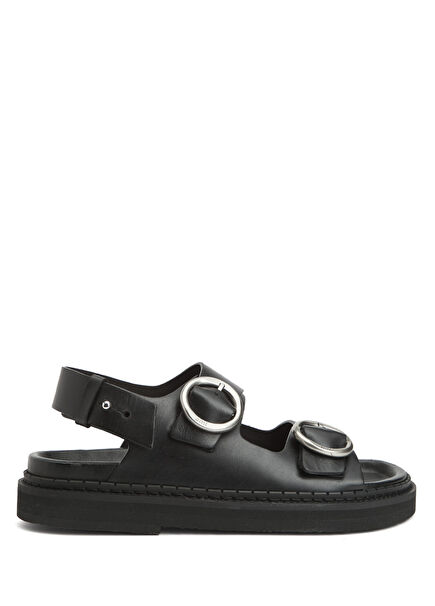 Black Men's Leather Sandals