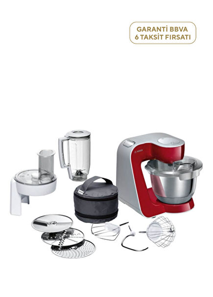 MUM58720 Kırmızı Gümüş Mutfak Şefi 1000W