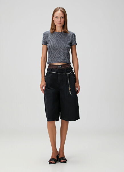 Pre-Styled Siyah Şort