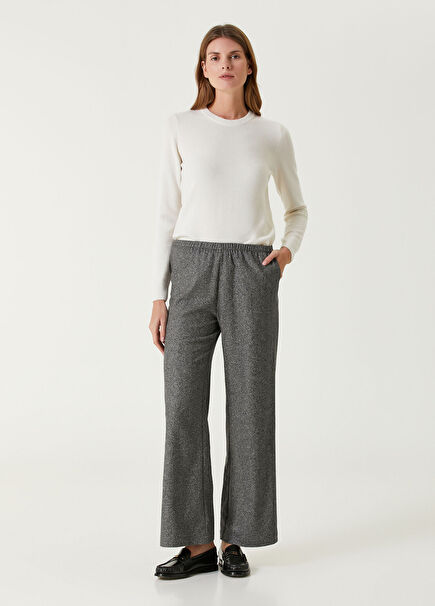 Grey Wool Silk Blend Trousers