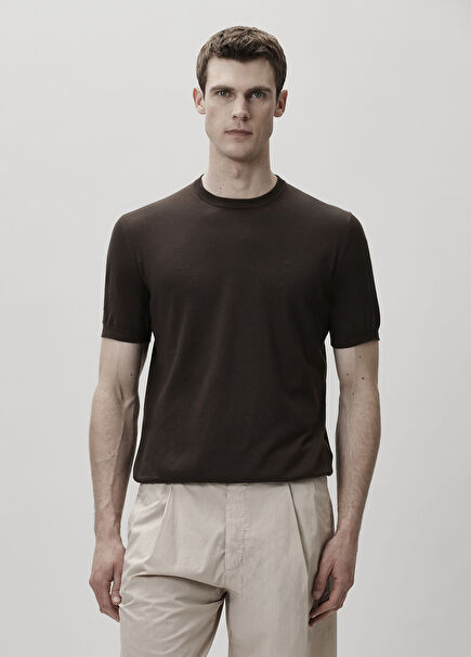 Light Brown Short Sleeve Sweater