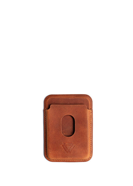 iPhone MagSafe Compatible Camel Leather Card Holder