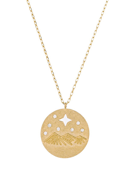 Magic Sky Diamond Stone 14K Gold Women's Necklace