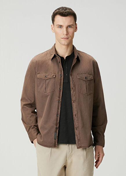 Finch Brown Military Denim Shirt
