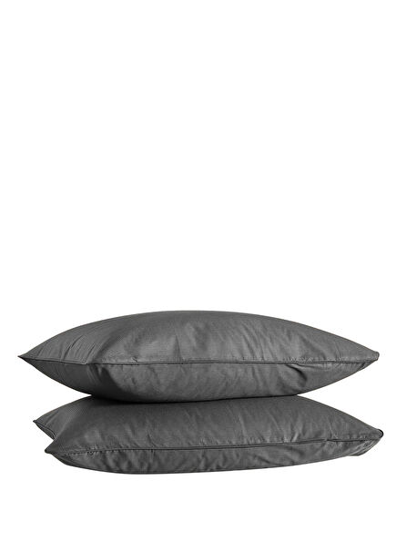 Pure Serisi Antrasit Pamuklu Percale 2'li Yastık Kılıfı 50 x 70 cm