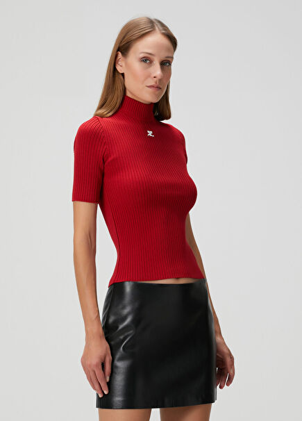 Red Rib Sweater