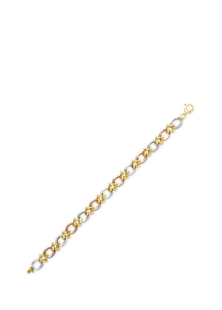Three Color Vintage 14K Gold Geometric Women Bracelet