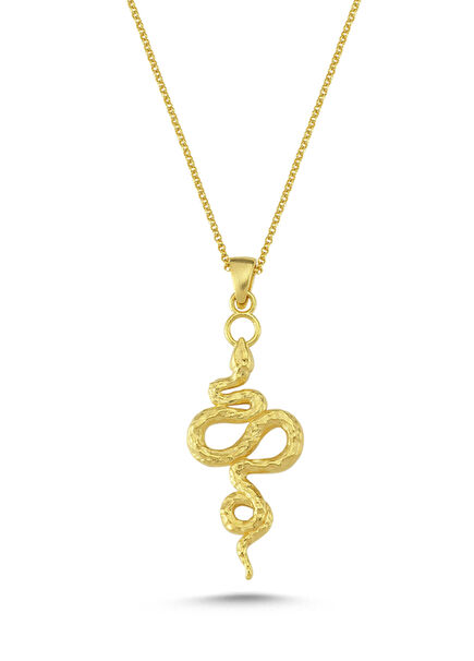 Little Naga Bronz Üzeri 24 Ayar Altın Mikron Kaplama Kadın Kolye