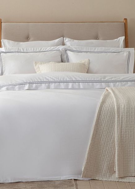 Glad White Blue Double Duvet Cover Set