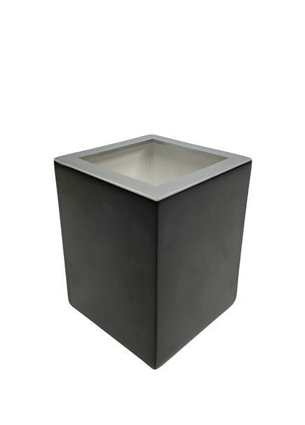 Mat Siyah Krom Tezgah Üstü Diş Fırçalığı 80x80 mm