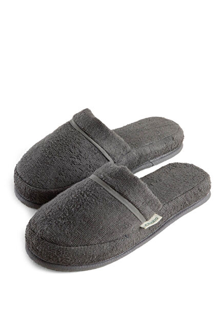 Solid Koyu Gri Unisex Ev Terliği
