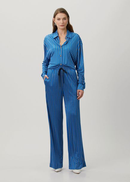 Mavi Çizgili Jersey Pijama Pantolon