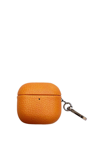 Airpods 4.Nesil Turuncu Deri Kılıf