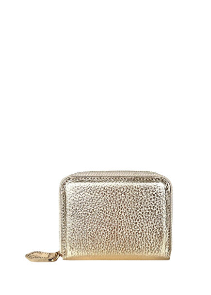Gold Mini Zippered Unisex Kids Wallet