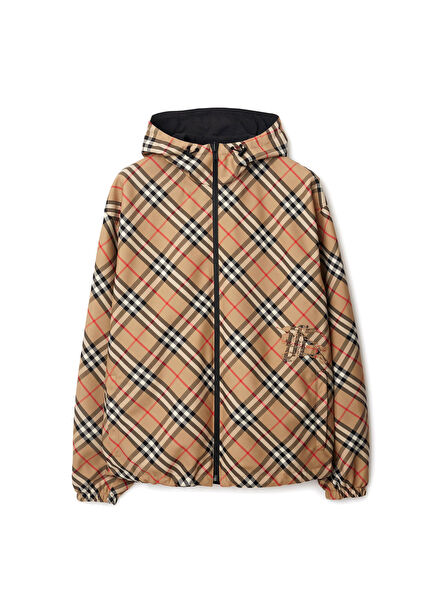 Tec Reversible Bej Çift Taraflı Kapüşonlu Erkek Sweatshirt