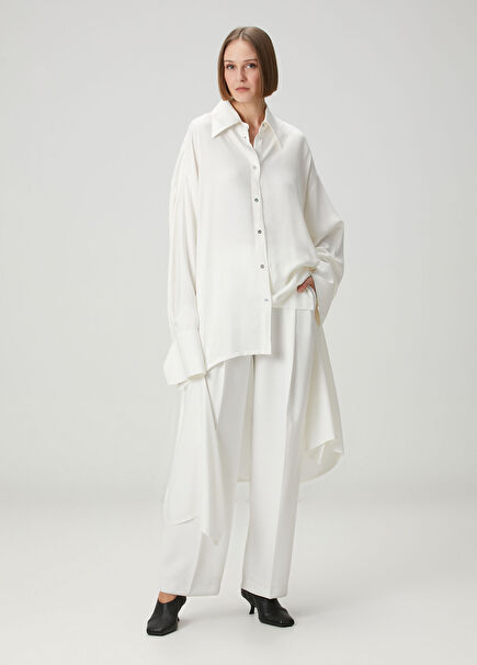 White Asymmetrical Shirt