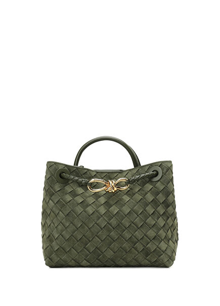 Small Andiamo Dark Green Women's Suede Bag