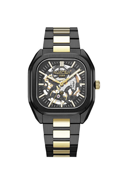 985986-45-85-20 Black Gold Steel Men's Wristwatch