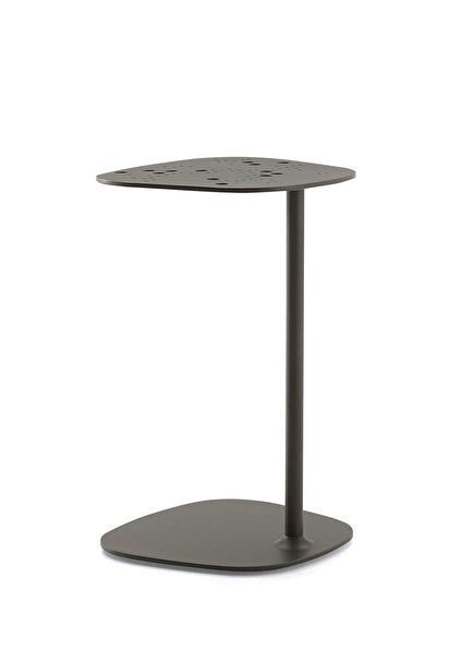 Aikana Metallic Grey Alüminyum Yüksek Bahçe Yan Sehpa