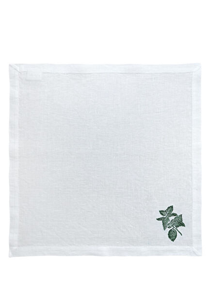 Herb White 2-Piece Linen Napkin Set