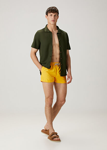 Brett Yellow Waist Corded Swimsuit