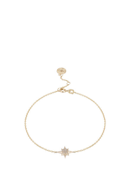 Güneş Pırlanta Taşlı 14 Ayar Altın Unisex Bileklik