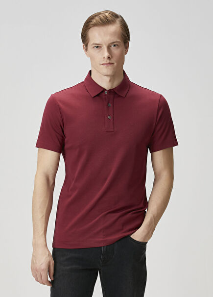 Mürdüm Polo Yaka Organik Pamuk T-shirt
