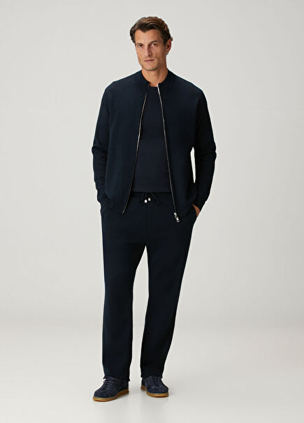 Lacivert Beli Kordonlu Pantolon