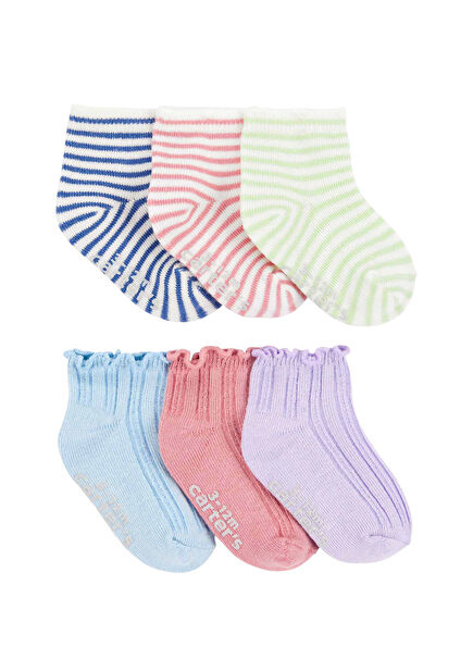 Multicolored Baby Girl 6-Socks Set