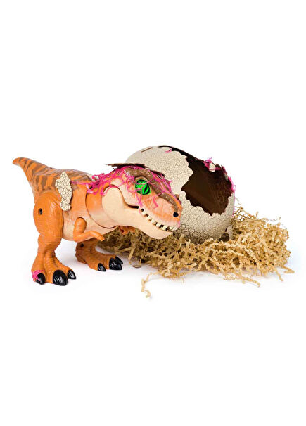 Jurassic World Primal Hatch Interactive T-Rex Character Figure Toy with Sound and Light