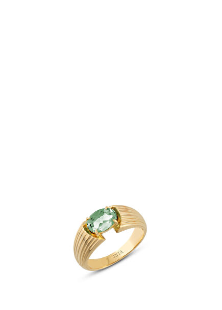 Green Tourmaline Heirloom Kadın Altın Yüzük