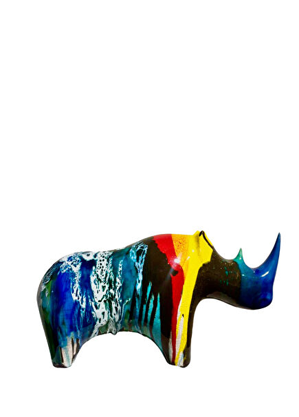 Large Size Rhino Ceramic Object
