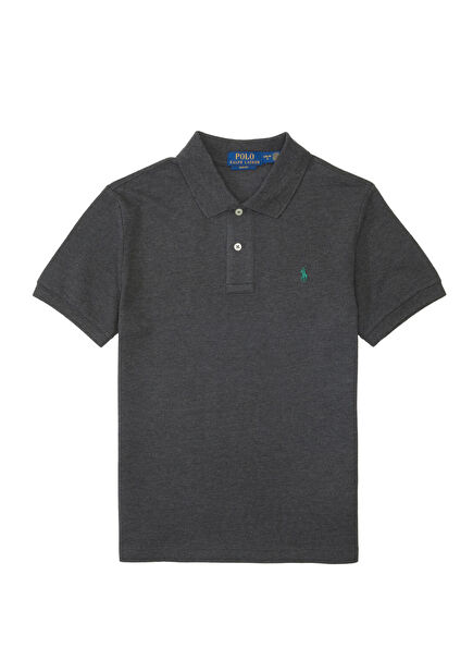 Slim Fit Koyu Gri Erkek Çocuk Polo T-shirt