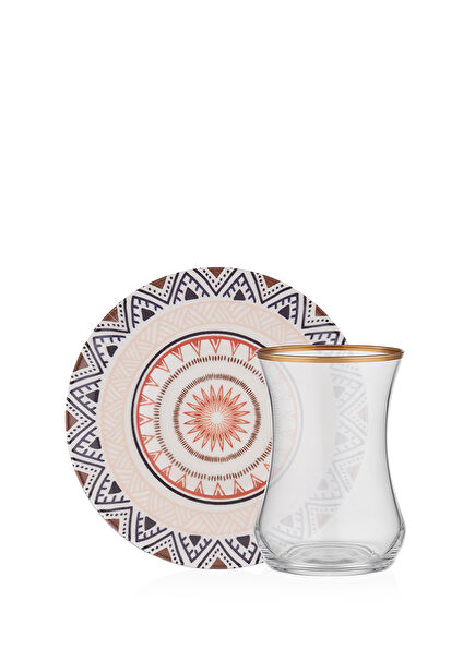 Ethnic 6 Person Glass Tea Set