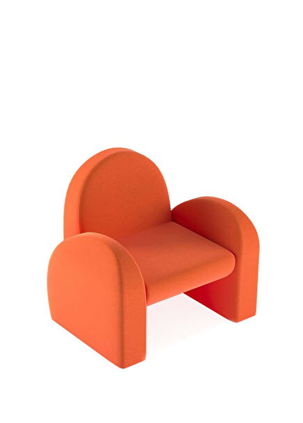 Shuri Orange Cotton Upholstered Kids Armchair