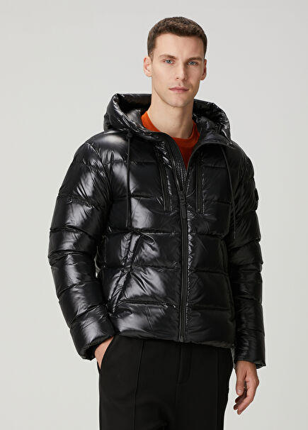 Victor-R Siyah Kapitoneli Puffer Mont