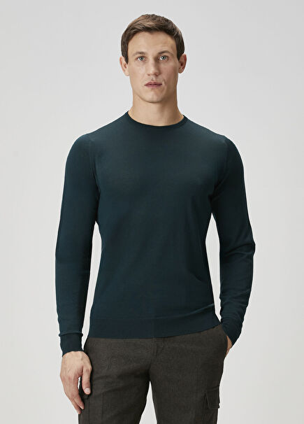 Dark Green Wool Knitwear