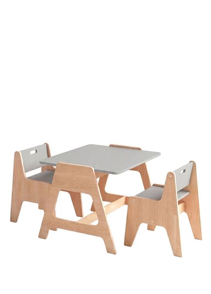 Cotable Beyaz Ahşap Çocuk Aktivite Masa Takımı