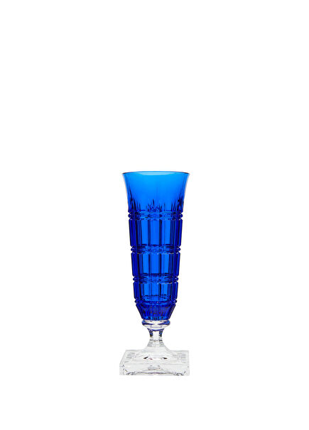 Winston Blue Flute Crystal Champagne Glass