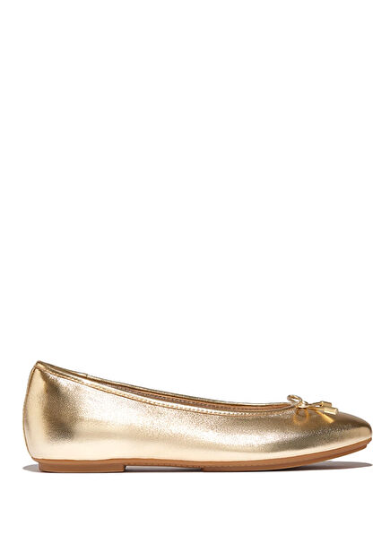 Delicato Bow Soft Metallic Leather Women's Ballet Flats