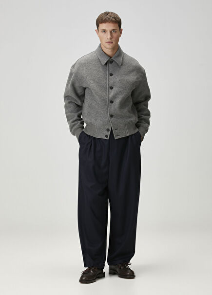 Lacivert Yün Pantolon