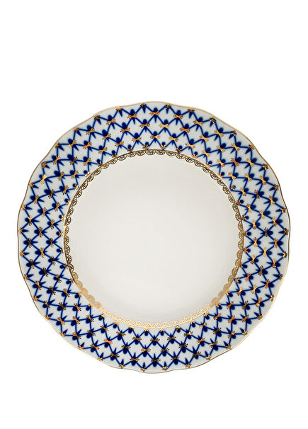 Cobalt Net Mavi Porselen Pasta Tabağı 18 cm