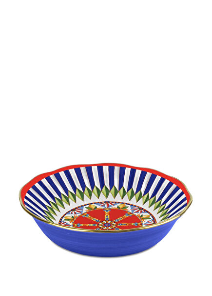 Dolce Vita Wheel Patterned Porcelain Fruit Bowl 18 cm