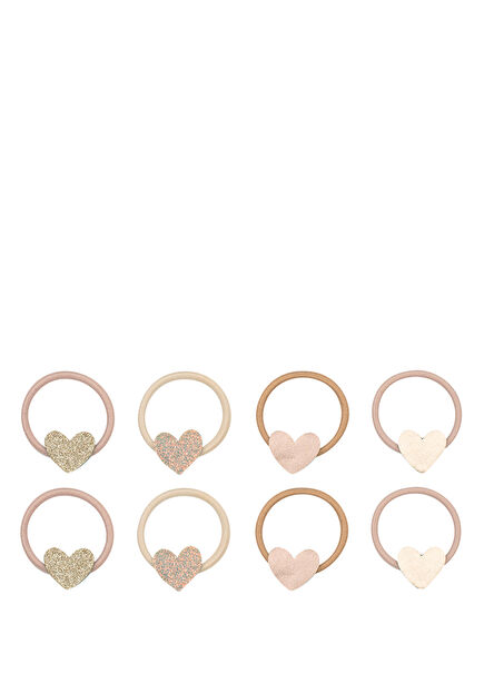 Heart Mini 6'lı Kız Çocuk Lastik Toka Seti
