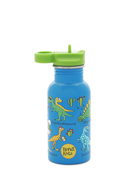 Stainless Steel Flask with Dino Straw 400 Ml