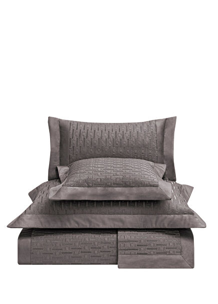 Cole Antrasit Pamuklu Ekstra King Size Yatak Örtüsü Seti 270 x 260 cm