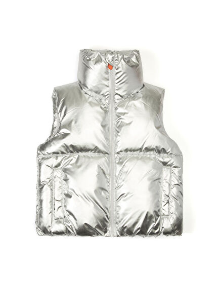 Eloise Metalik Gri Kız Çocuk Puff Yelek