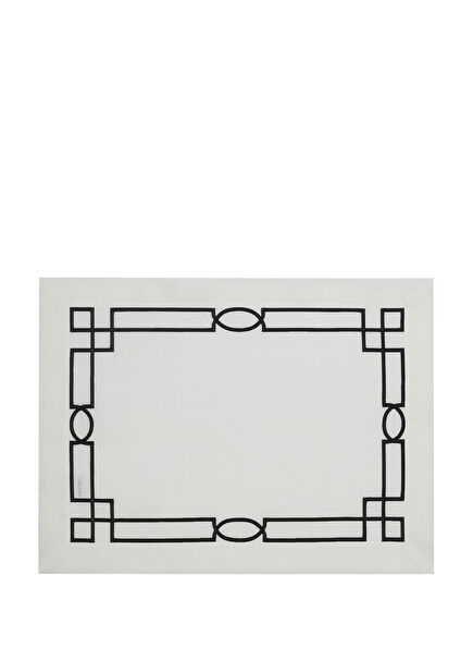 Royal 2-pack Black Embroidered Detail Linen American Placemat 35x50 cm