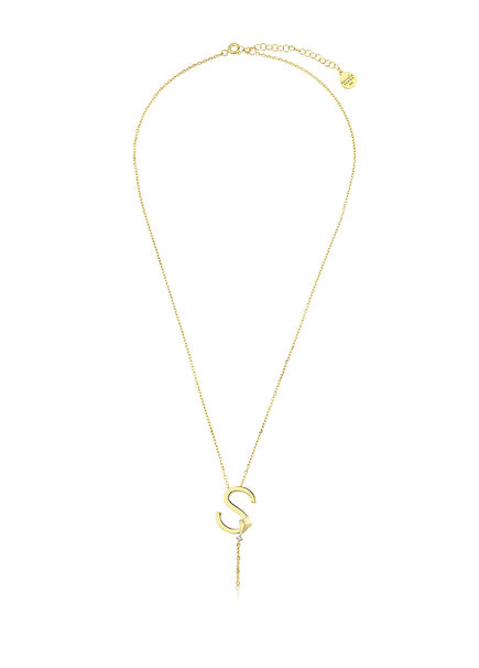 Deniz S Harfi Gold 14 Ayar Altın Kadın Kolye