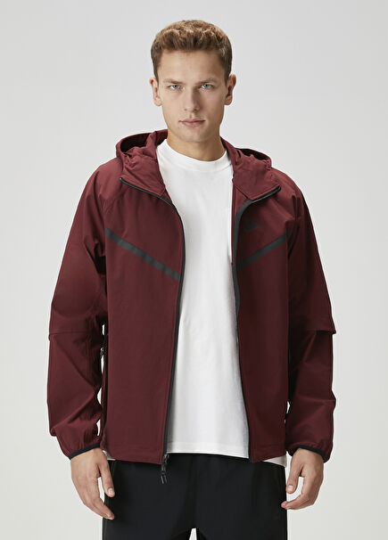 Tech Kırmızı Kapüşonlu Ceket